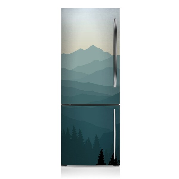 Imán decorativo para refrigerador Montañas del bosque