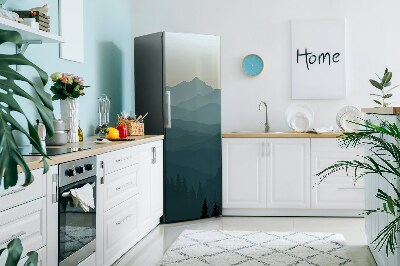 Imán decorativo para refrigerador Montañas del bosque