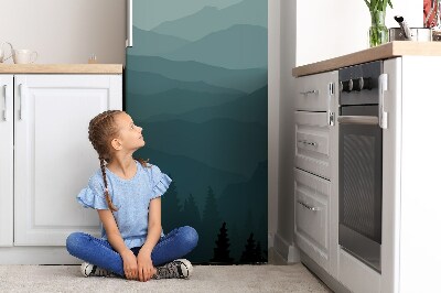 Imán decorativo para refrigerador Montañas del bosque