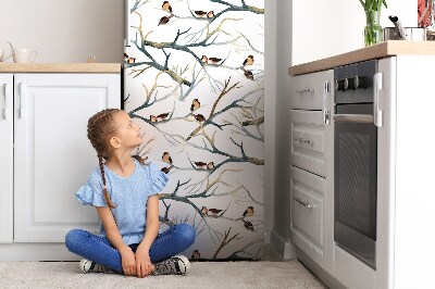 Imán decorativo para refrigerador Gorriones en ramas