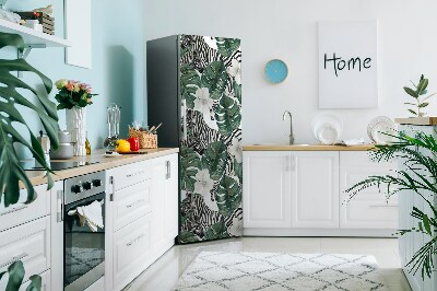 Imán decorativo para refrigerador Cebra en hojas