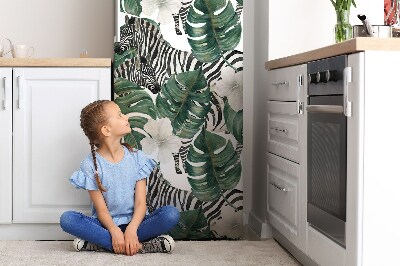 Imán decorativo para refrigerador Cebra en hojas