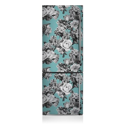 Funda magnética para refrigerador Rosas en blanco y negro