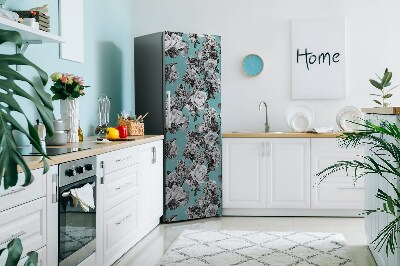 Funda magnética para refrigerador Rosas en blanco y negro