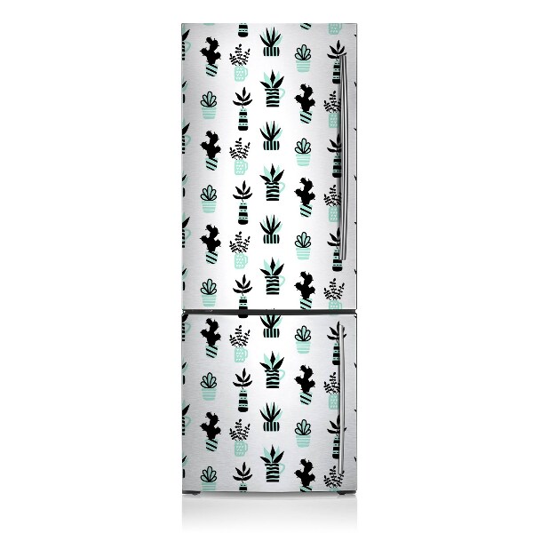 Funda magnética para refrigerador Cactus minimalistas en macetas