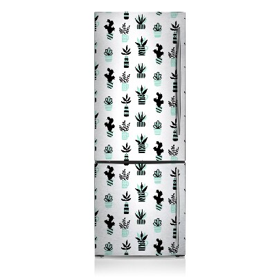 Funda magnética para refrigerador Cactus minimalistas en macetas