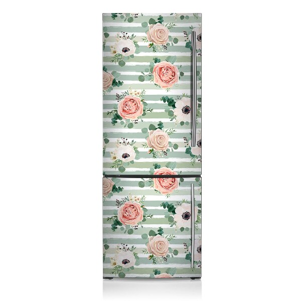 Imán decorativo para refrigerador Rosas a rayas