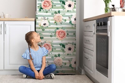 Imán decorativo para refrigerador Rosas a rayas