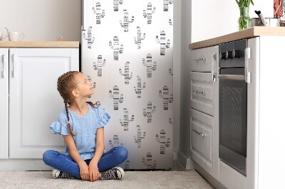 Funda magnética para refrigerador Cactus en blanco y negro