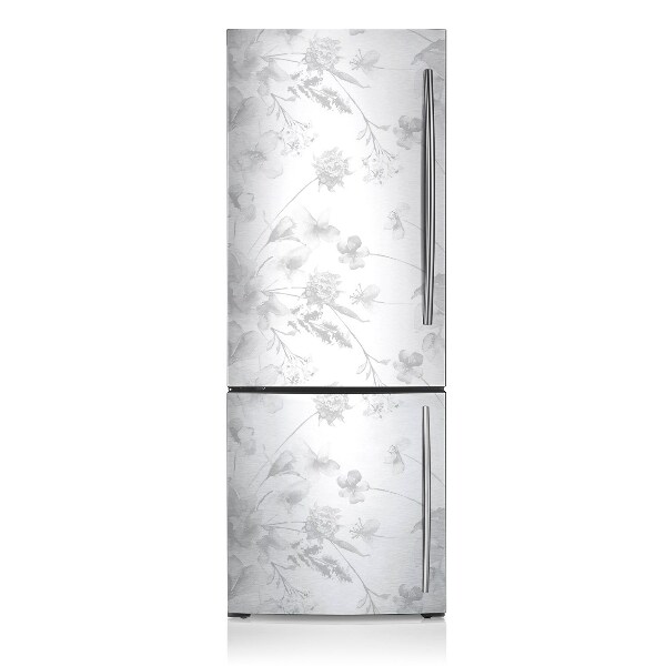 Funda magnética para refrigerador Flores grises