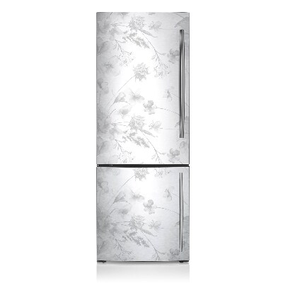 Funda magnética para refrigerador Flores grises