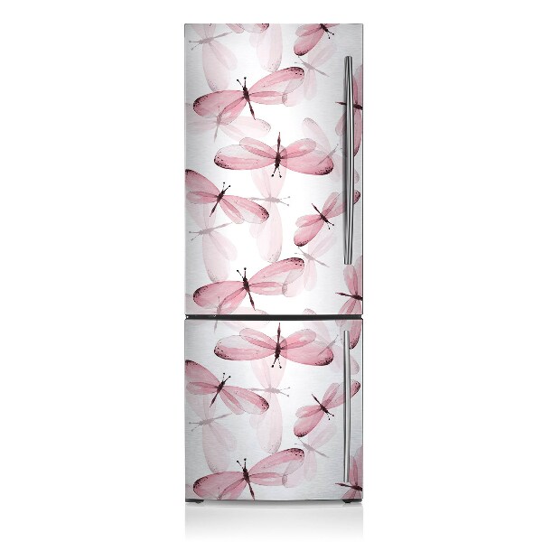 Funda magnética para refrigerador Libélulas rosas