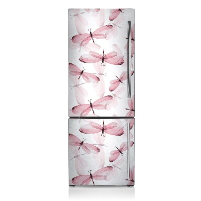 Funda magnética para refrigerador Libélulas rosas