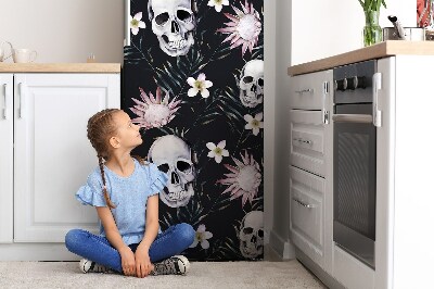 Funda magnética para refrigerador Cráneos y hojas