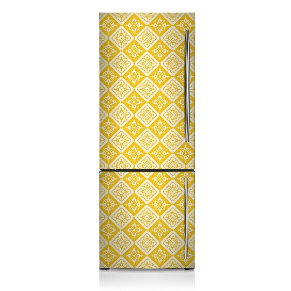 Funda magnética para refrigerador Patrón blanco amarillo