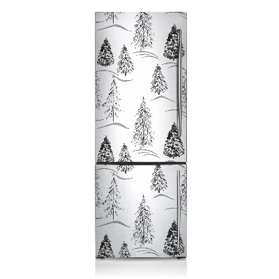 Funda magnética para refrigerador Árbol de navidad de invierno