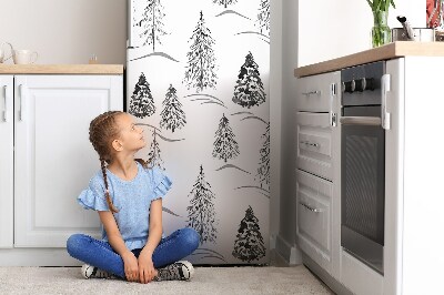 Funda magnética para refrigerador Árbol de navidad de invierno