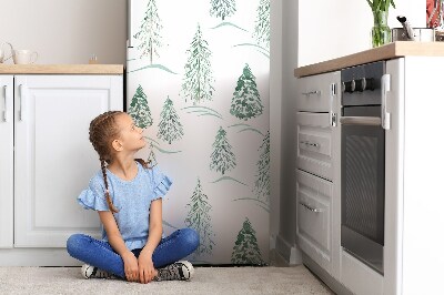 Funda magnética para refrigerador Árbol de navidad de invierno