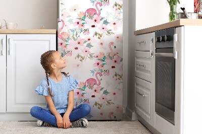 Cubierta magnética para refrigerador Flores de flamenco