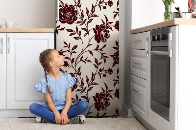 Funda magnética para refrigerador Borgoña floral