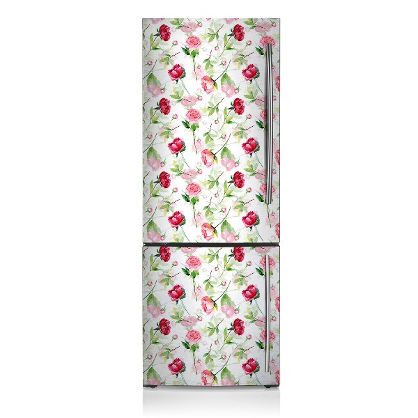 Funda magnética para refrigerador Flores rojas