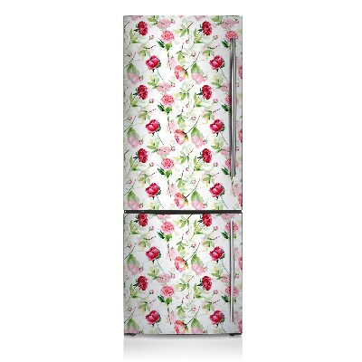 Funda magnética para refrigerador Flores rojas