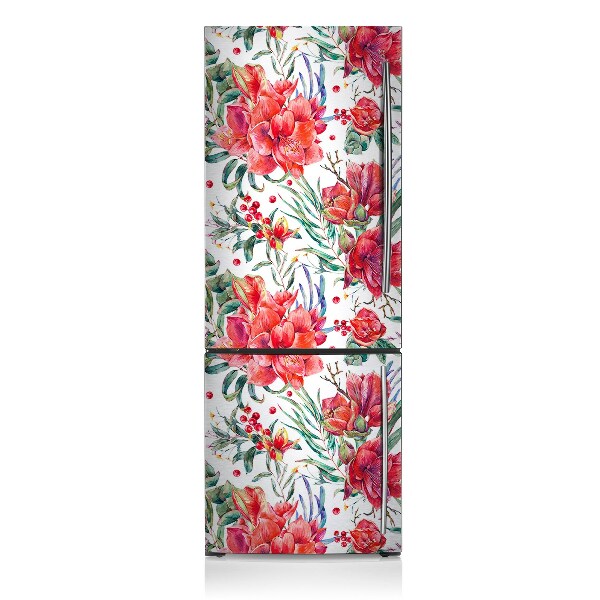 Funda magnética para refrigerador Flores rojas