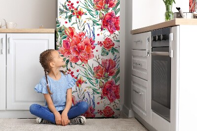 Funda magnética para refrigerador Flores rojas