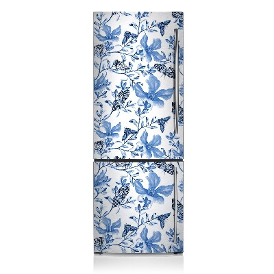 Funda magnética para refrigerador Flores azules