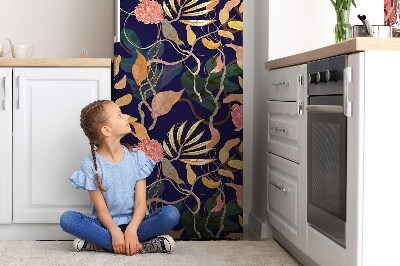 Imán decorativo para refrigerador Flores y hojas pintadas