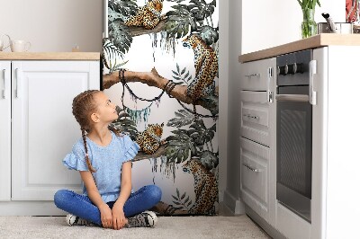 Imán decorativo para refrigerador Leopardos en la jungla