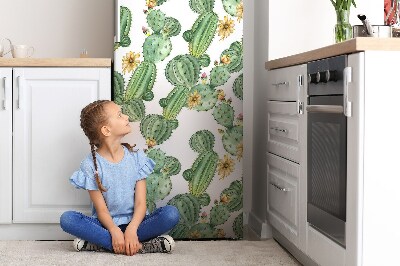 Funda magnética para refrigerador Cactus con flores