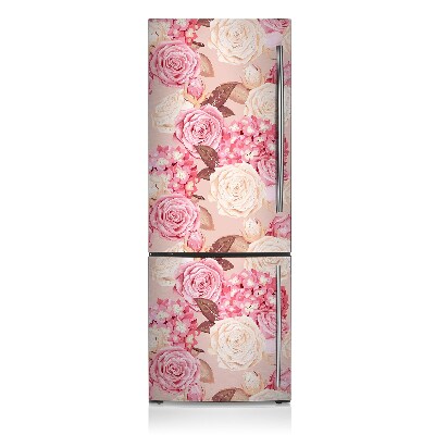 Imán decorativo para refrigerador Rosas e hortensias