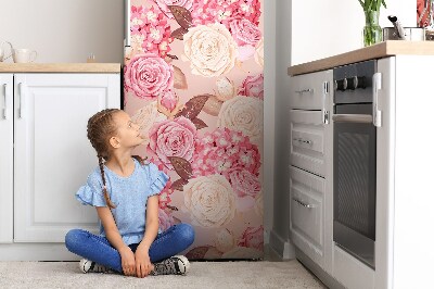 Imán decorativo para refrigerador Rosas e hortensias