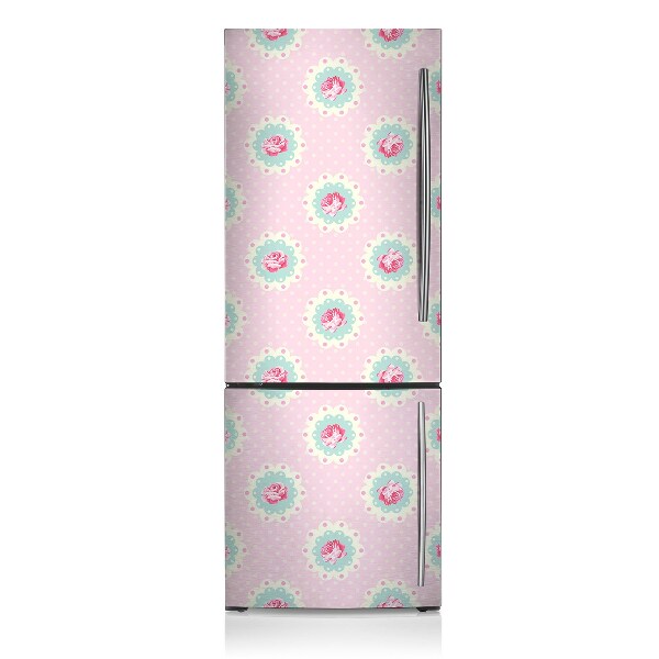 Imán decorativo para refrigerador Rosas y puntos