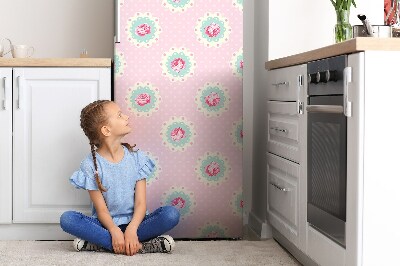 Imán decorativo para refrigerador Rosas y puntos