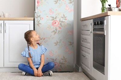 Imán decorativo para refrigerador Rosas y mariposas