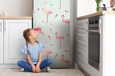 Imán decorativo para refrigerador Flamencos y plumas