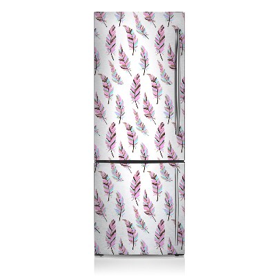 Imán decorativo para refrigerador Pluma rosa