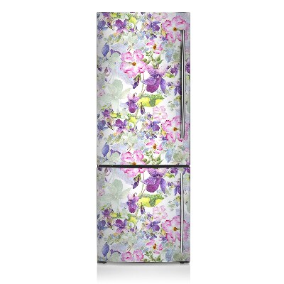 Imán decorativo para refrigerador Flores moradas