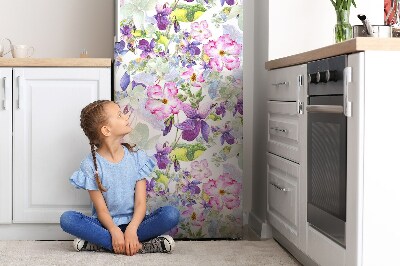 Imán decorativo para refrigerador Flores moradas