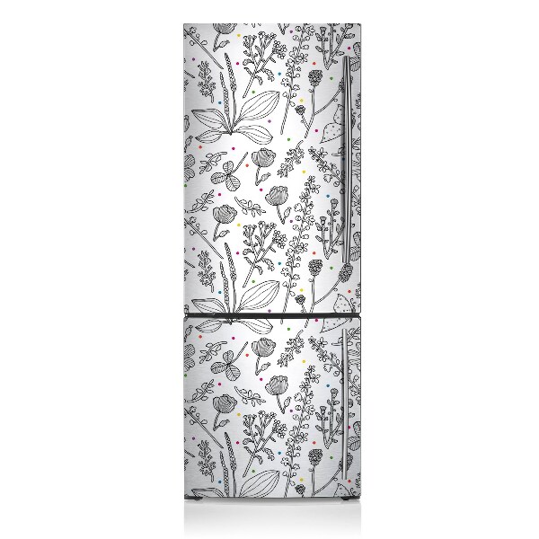 Funda magnética para refrigerador Flores y puntos