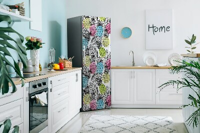 Imán decorativo para refrigerador Piña colorida