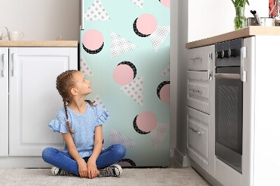 Imán decorativo para refrigerador Ruedas y triángulos