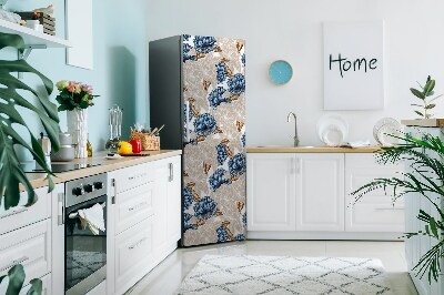 Imán decorativo para refrigerador Flores azules