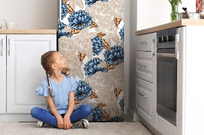 Imán decorativo para refrigerador Flores azules