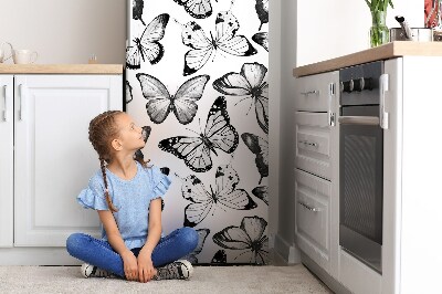 Funda magnética para refrigerador Mariposa en blanco y negro