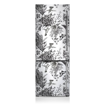 Funda magnética para refrigerador Jardín blanco y negro