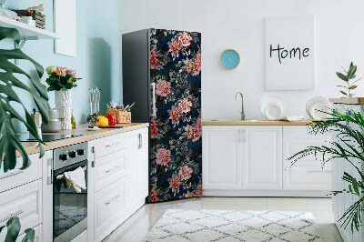 Funda magnética para refrigerador Peonies red