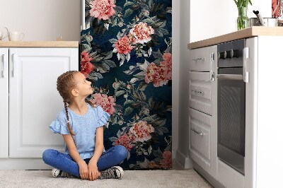 Funda magnética para refrigerador Peonies red